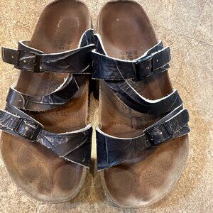 Birkenstock Birki's Women Salina Blue & White Sandals  - Size 8 or 38 - USED.